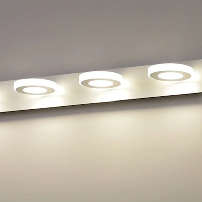 Lámpara de pared redonda contemporánea, diseño artístico dorado, sala de estar, espejo de baño, luz frontal, Lumen LED