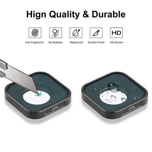 Imagen 2 del producto Go Pro 12 vidrio Cpl Nd32 Nd16 Nd8 filtro de lente Uv filtros protectores polarizados Nd para Gopro Hero 9 12 13 accesorios de cámara negros