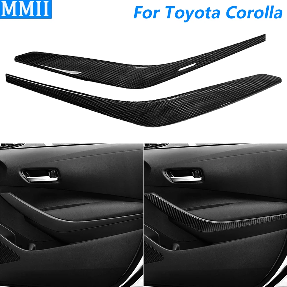 For Toyota Corolla GR 2023 2024 2025 Real Dry Carbon Fiber Inner Door Handle Side Panel Trim Cover Car Accessories Modification