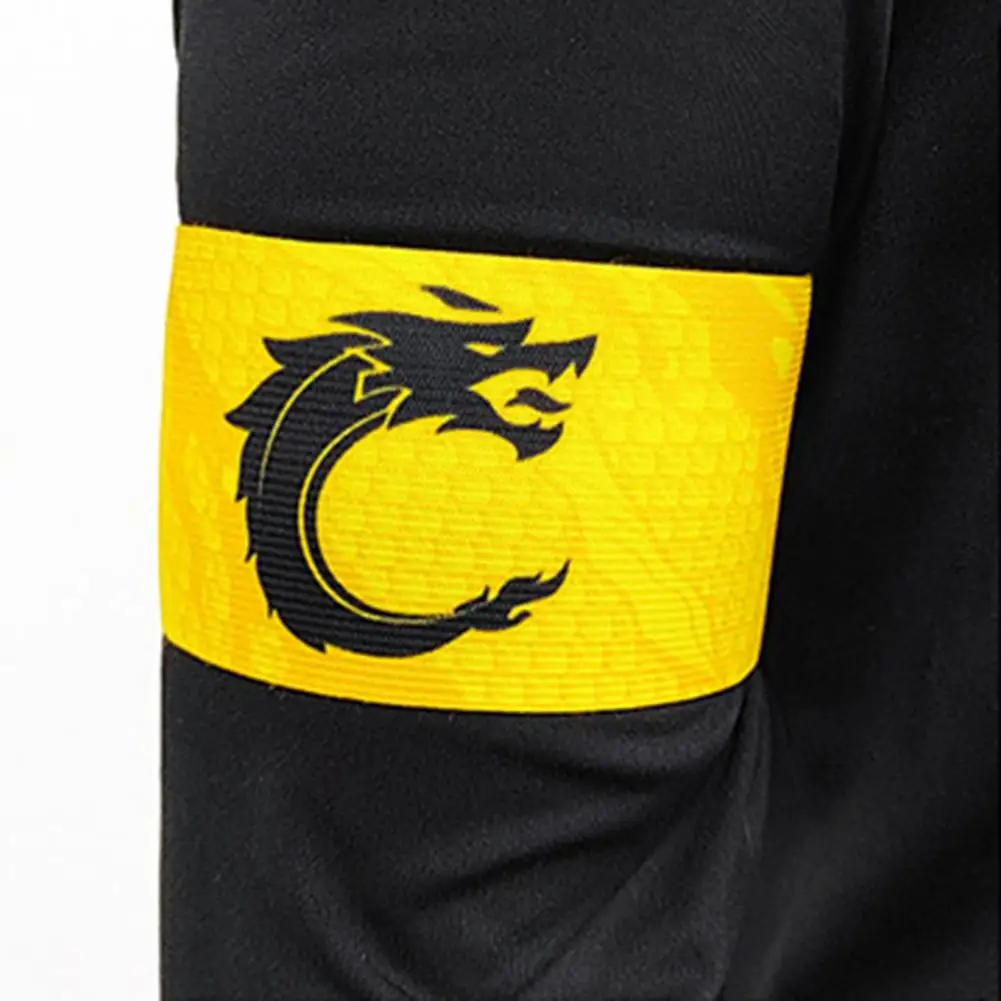 C-logo Sports Armband Adjustable Soccer Captain Armband with Dragon Print Unisex Elastic Fasten Tape for Team Training Anti-slip