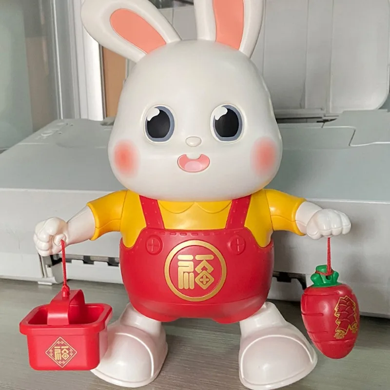 Dancing Xiaofu Rabbit Toy Rabbit Babies 0 to 3 months 6 to 1 years old Guide babies to practice head-up training artifacts