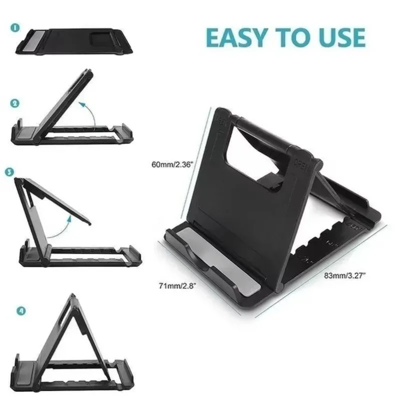 Adjustable Cell Tablet Stand Bracket Foldable Desktop Phone Holder Lazy For iPhone 16 15 Samsung Xiaomi Universal Plastic Mount