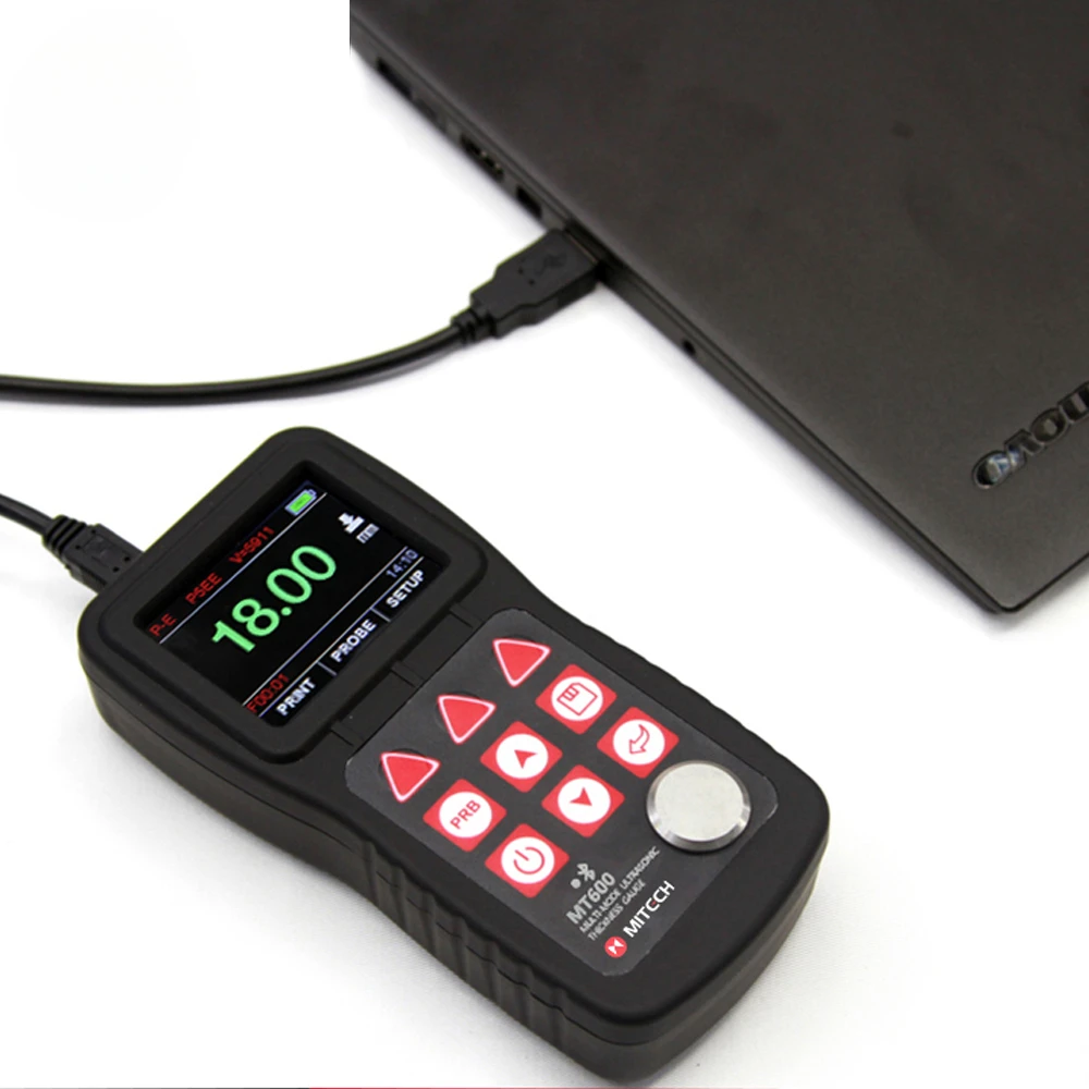 MITECH MT600 Multi mode Digital Ultrasonic Thickness Gauge Tester Measuring Range:0.65-600mm (P-E), 3-100mm (E-E)