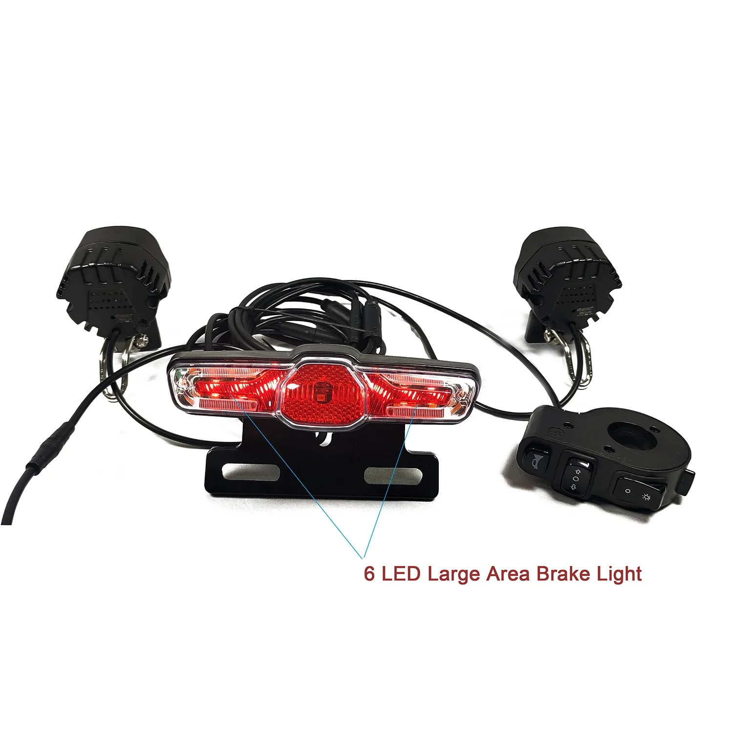 EBKE-E-Bike Electric Bicycle Light Kit, Front Dual Lights, Upgraded Multifunctional Rear Lamp, Waterproof Cable 302405X