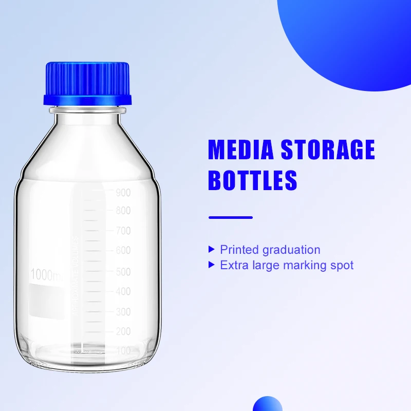 Westtune GL45 Brown&Transparent Glass Reagent Bottle 25ml-1000ml Leak-Proof Screw Cap Chemical Resistant Lab Bottles