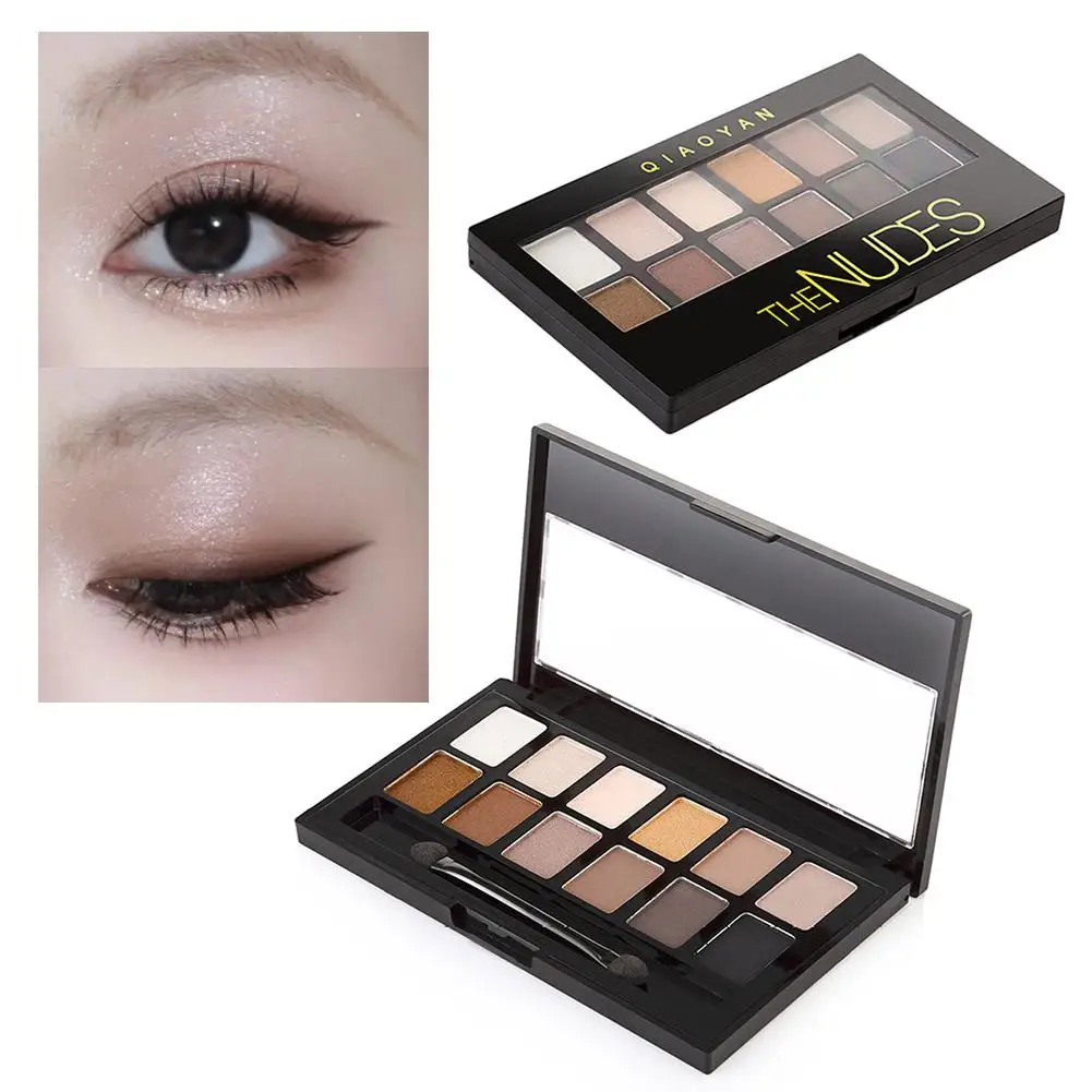 Nouvelle Palette de fards à paupières 12 couleurs, longue durée, maquillage facile, rose, marron, H9I1