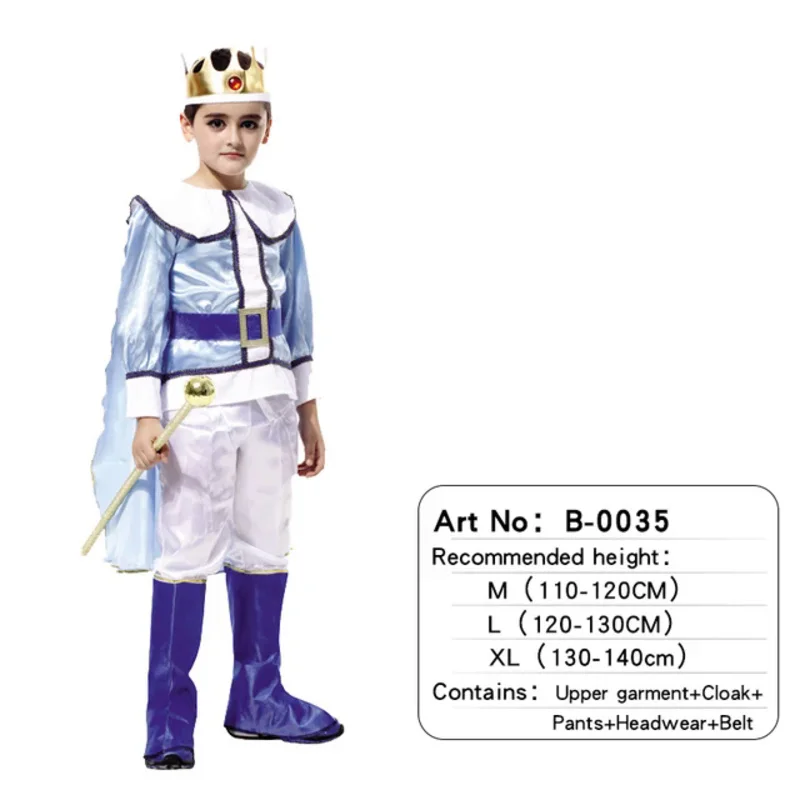 Costume de cosplay de couronne Everak pour enfants, carnaval, ceinture, prince, roi, sans sceptre, Noël, cadeau de fête d'anniversaire, garçons