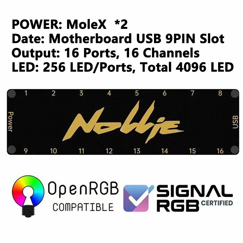 Nollie SignalRGB OpenRGB Universal 5V 3PIN ARGB Asynchron Controller HUB Für Computer PC Gehäuse Lüfter Licht Streifen