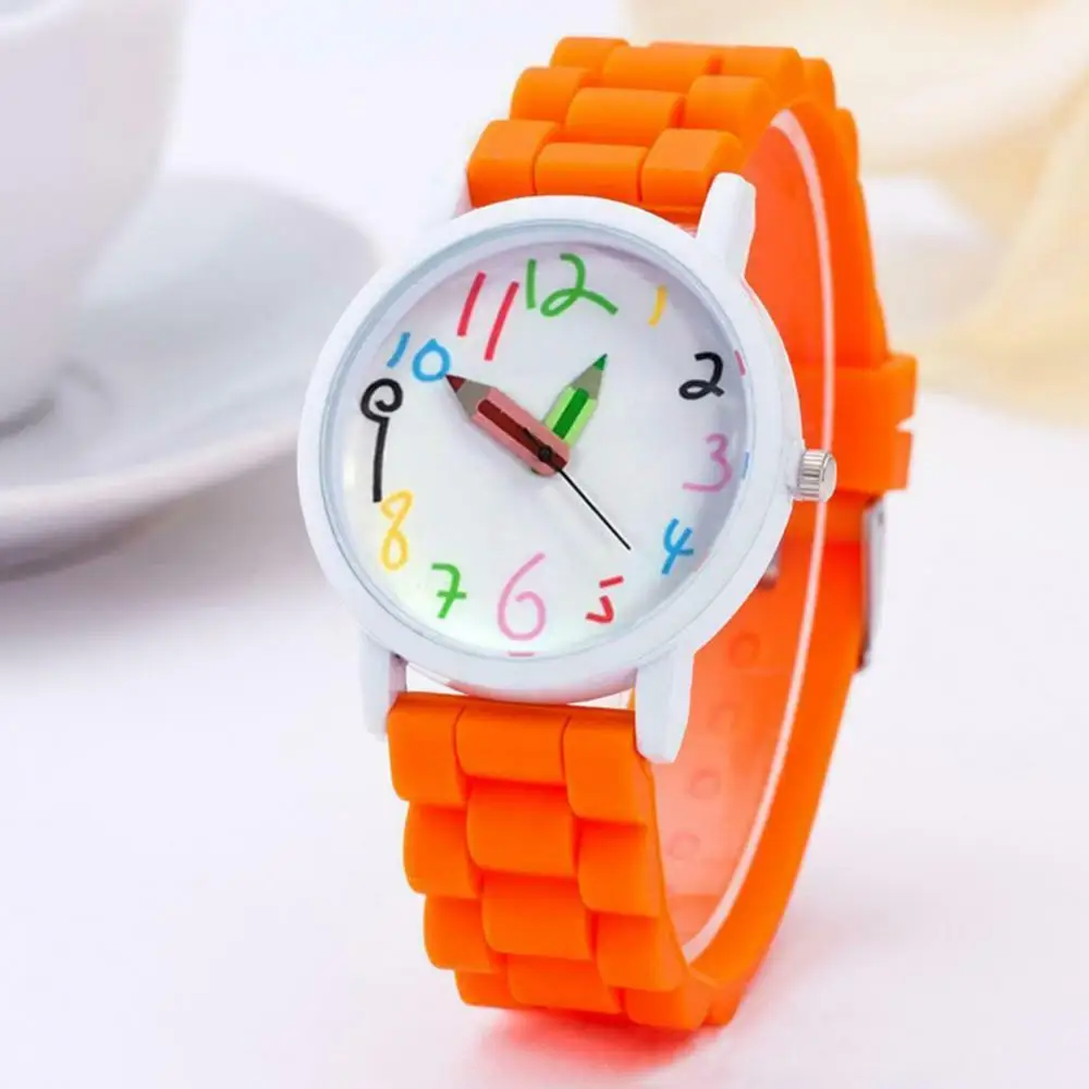 Dropshipping!! Cartoon Children Kids Watch Round Dial Silicone Strap Analog Quartz Wrist Watch Gift