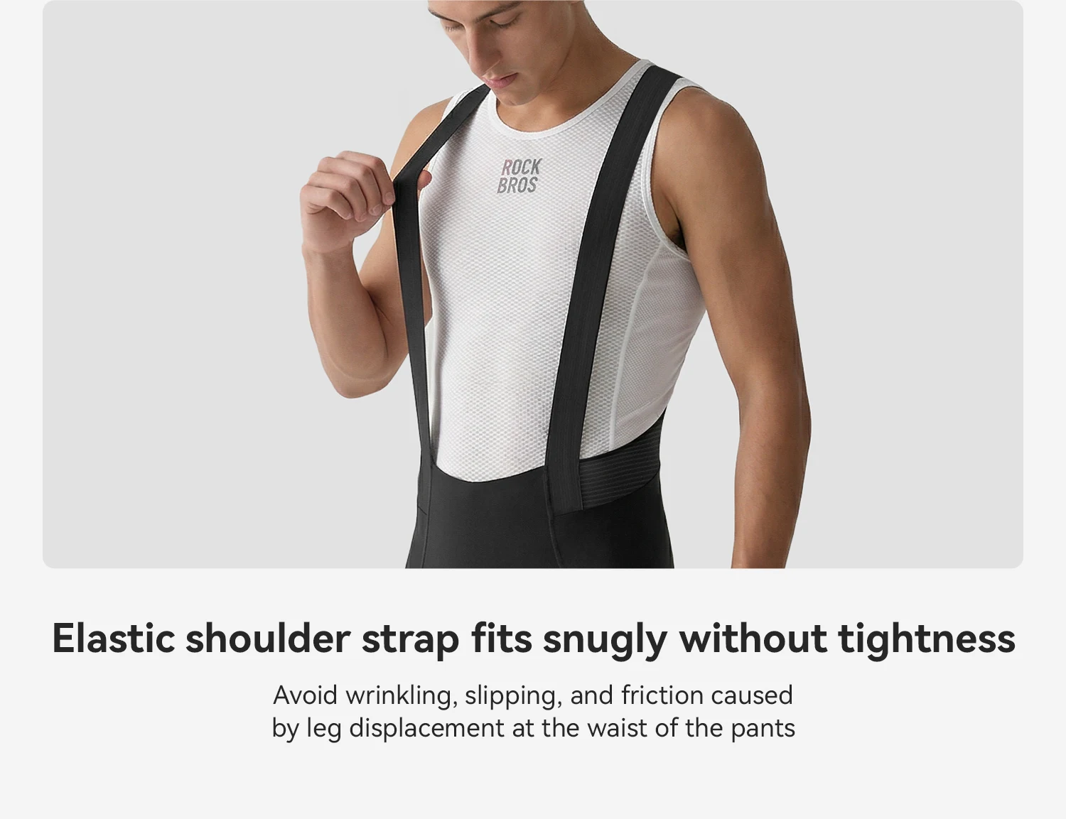 ROCKBROS Fahrrad-Trägerhose für Herren, Sommer, atmungsaktiv, bequem, hochelastisch, mit 3D-Stoßdämpfung – Detail 11