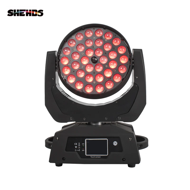 shehds led zoom cabeca movente 6in rgbwa lavagem uv dmx luta case controlador boate dj discoteca festa 36x18w 01