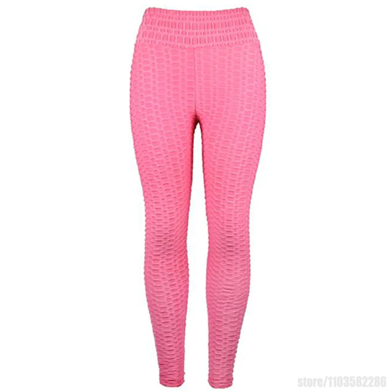 Lady Yoga Pants Pink Jacquard Leggings Women Seamless High Waist Fitness Workout Pants Spring Trousers Streetwear Bottom