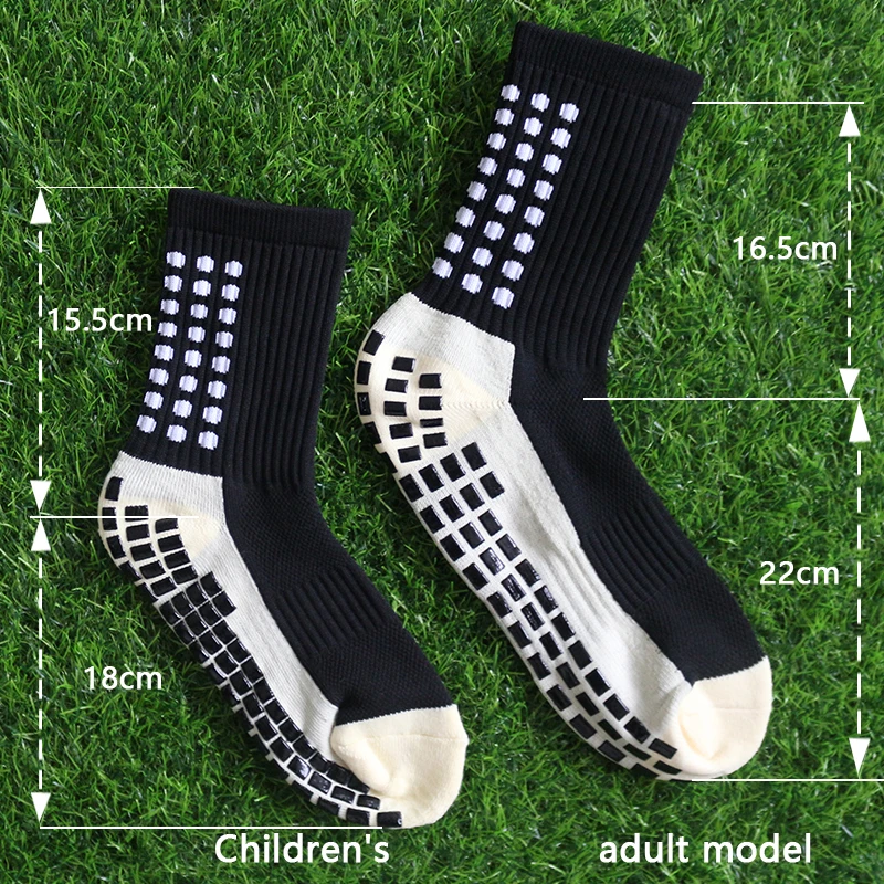 New children breathable sports soccer socks square silicone non-slip grip football socks