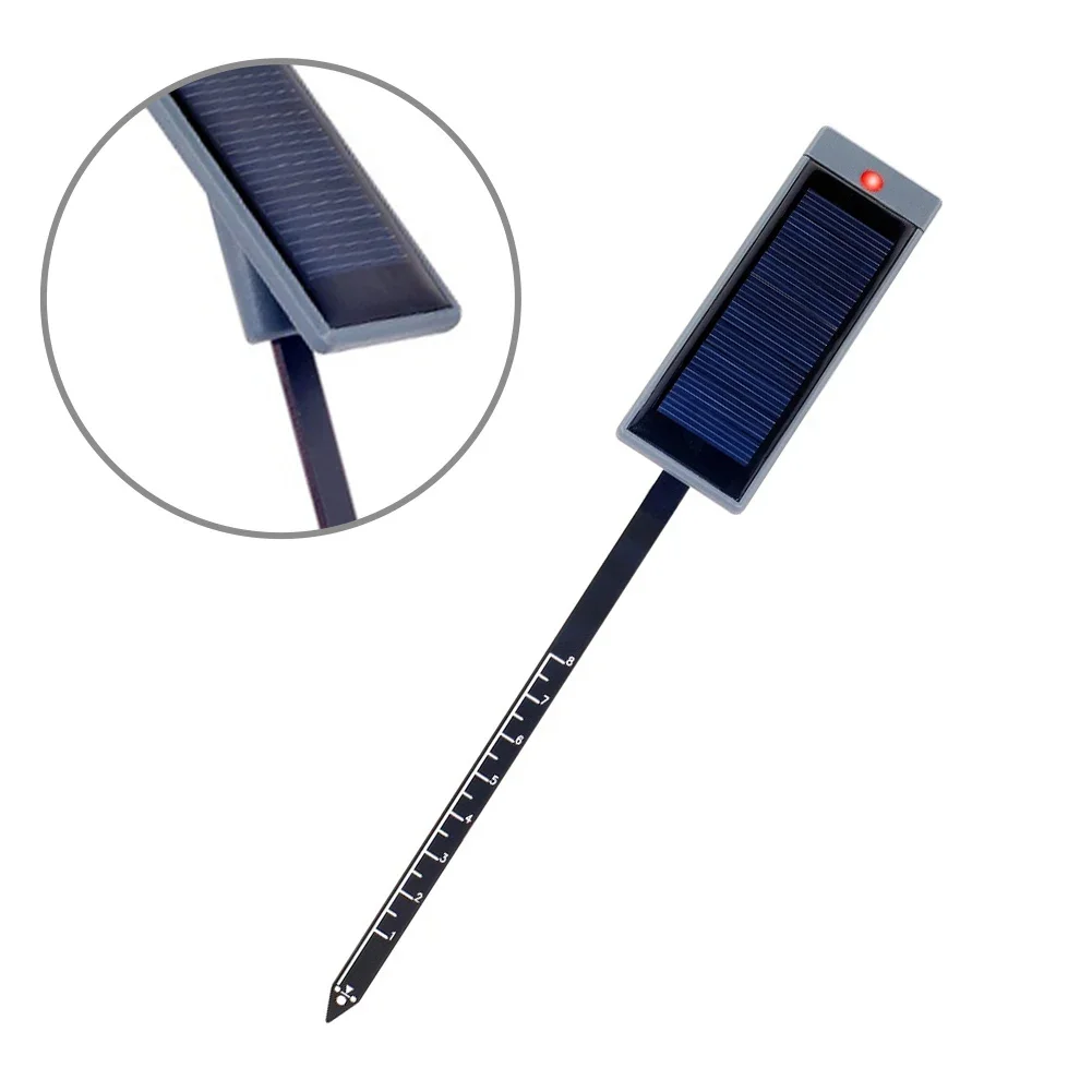 Adjustable soil moisture sensor with red water shortage light solar powered meter for accurate soil moisture readings on