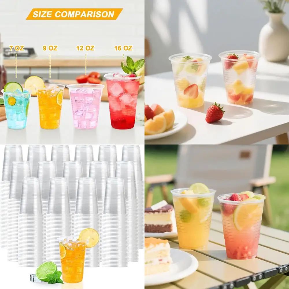 

9 oz Clear Disposable Plastic Cups, 2000 Pack, Suitable for Hot Drinks, Soda, and Juice