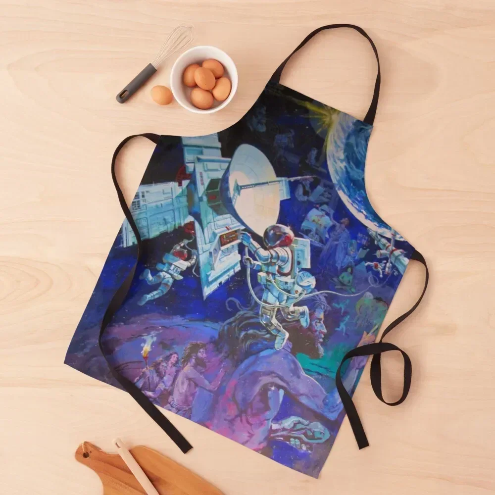 

Spaceship Earth Mural Apron Kitchen Novel Kitchen Accessories painting Utensils For Kitchen Apron