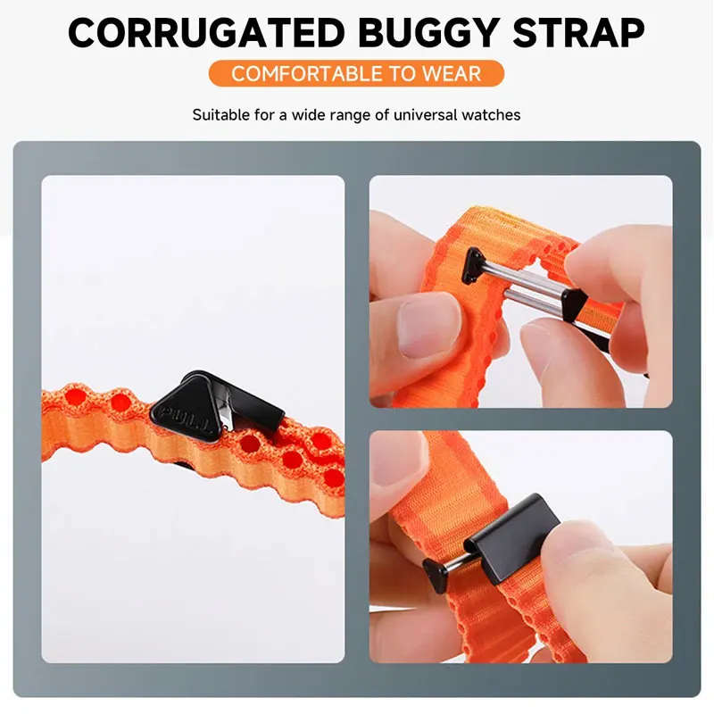 Correa de 20 a 22mm para Huawei GT5pro 46mm CMF Watch Pro Redmi 5 pulsera de nailon activa para Samsung Watch 7 6 40 44mm correa MoonSwatch