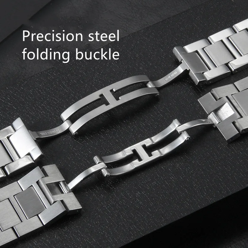 16mm 17.5mm 20mm 22mm 23mm Stainless steel watch strap Folding buckle bracelet for CARTIER Tank/Ronde Watch accessories