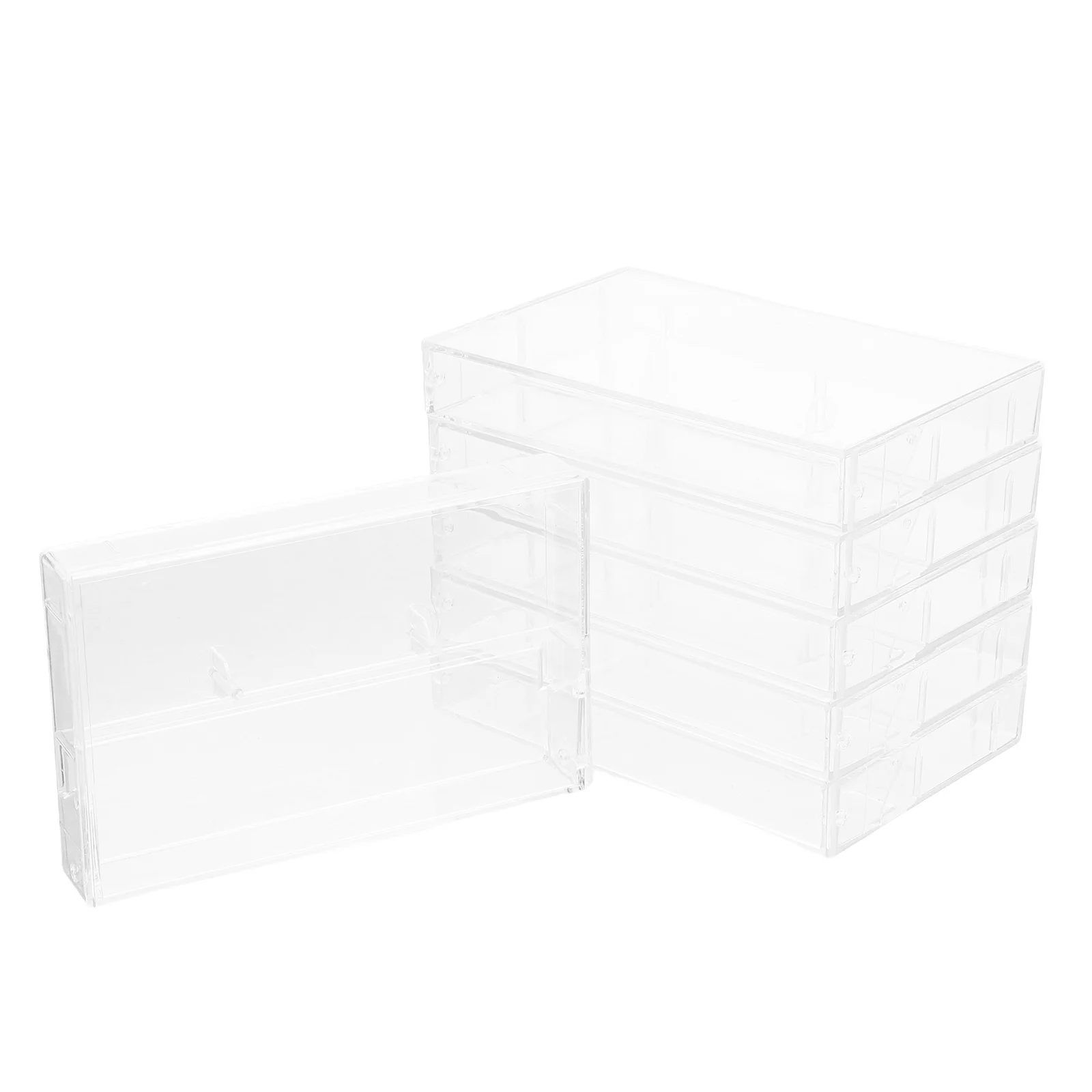 

6Pcs Cassette Tape Holder Clear Plastic High Transparency Storage Box Compact Audio Tape Organizer for Car Home Use