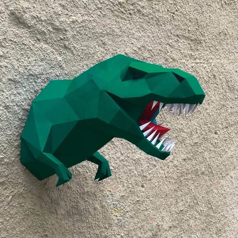 Tyrannosaurus Rex modello di carta Home Decor soggiorno decorazione della parete fai da te dinosauro animale carta artigianale 3D stampo regali per feste giocattoli