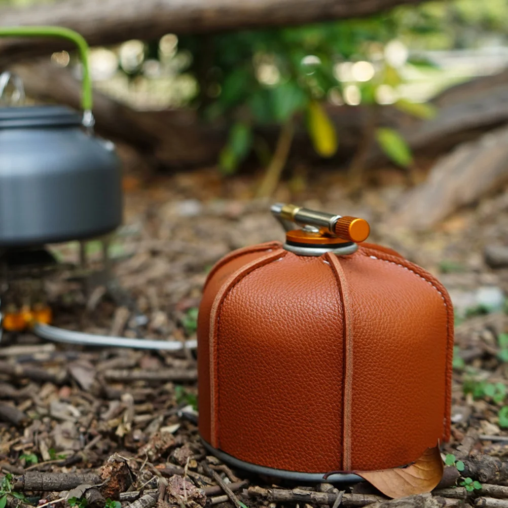 

Premium PU Gas Tank Cover Anti-Collision Protector for Camping Outdoor Use Gas Tank Cover Camping Tool