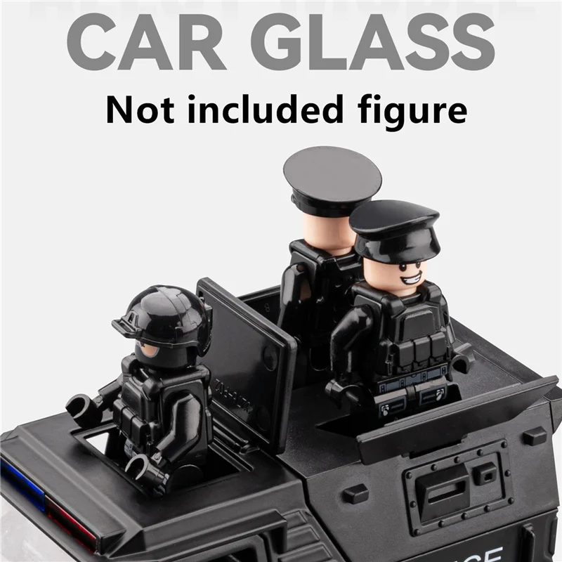 Modelo de vehículo a prueba de explosiones de aleación de conquistador 1:32, vehículo blindado todoterreno de policía de Metal fundido a presión, modelo de coche con luz de sonido, regalo para niños