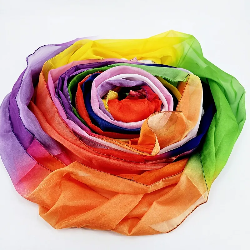 22 Layer Silk Scarf To Rainbow Magic Trick 10M Long Rainbow Silk Streamer Waterfall Stage Magic Prop Magicians Party Games