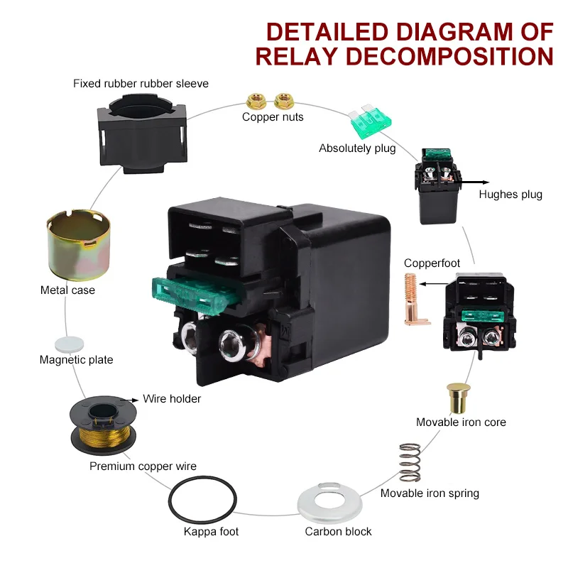 Motorcycle Electrical Starter Solenoid Relay For HONDA SLR650 NT650 XL650 FX650 NC700X XRV750 RVF750R 750R VF750C VFR750 VFR750F