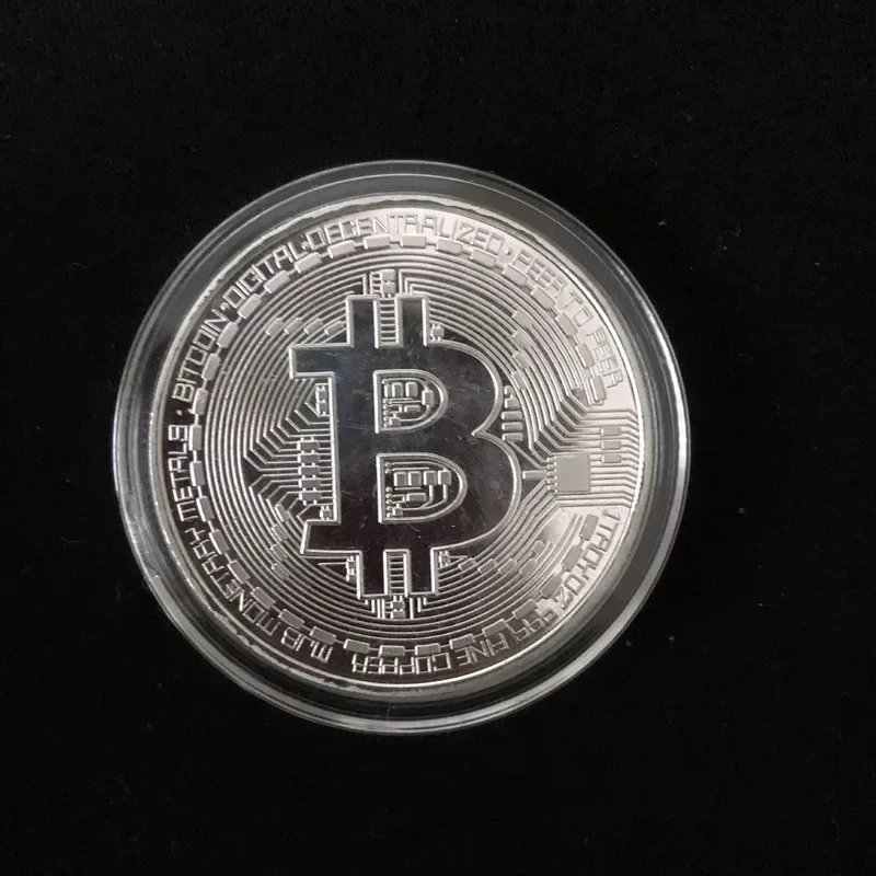 Gold Plated Bitcoin Collectible Coin, Physical BTC Casascius Metal Commemorative Art Gift, Antique Imitation Bit Crypto Currency