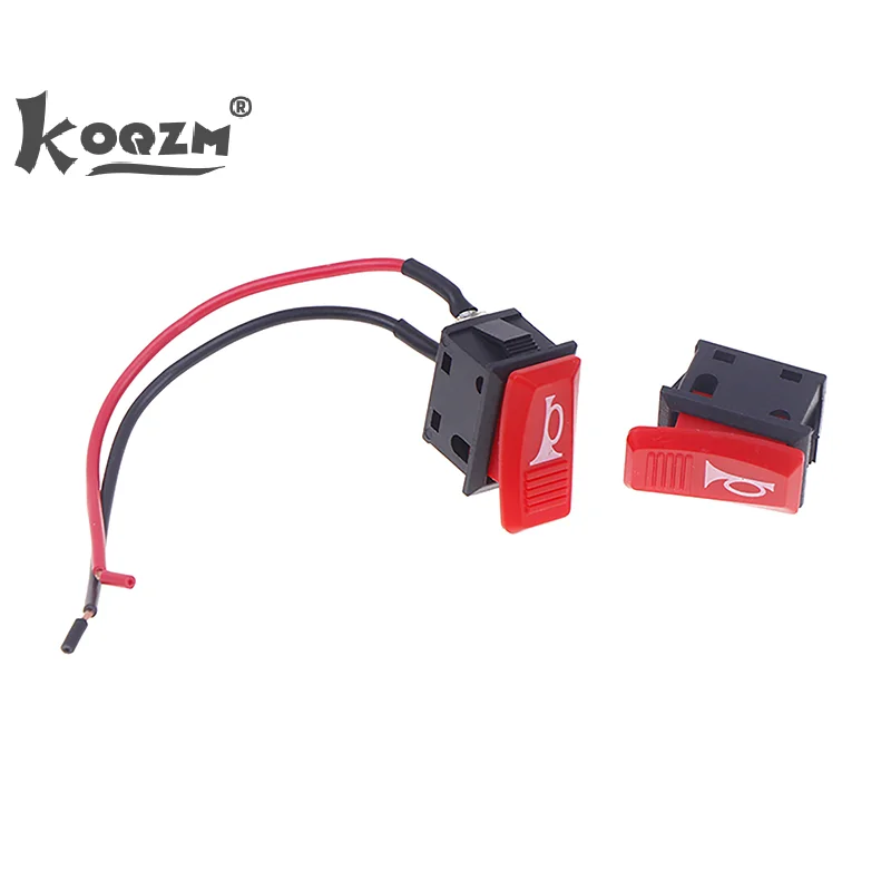 5PCS Horn Switch Car Button E-bike Motorcycle Horn Universal Momentary Push Rocker Switch Plastic 2 Pin Self-reset Red