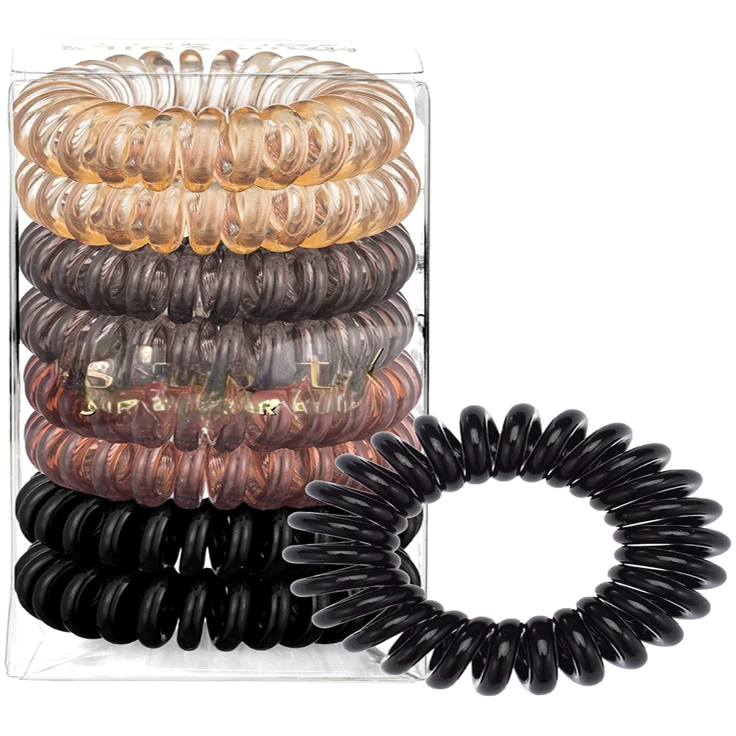 

Spiral Hair Ties for Women - Coil Hair Ties for Thick & Thin Hair, No Crease Hair Tie, Hair Coils & Phone Cord Hair Ties, 8pcs (