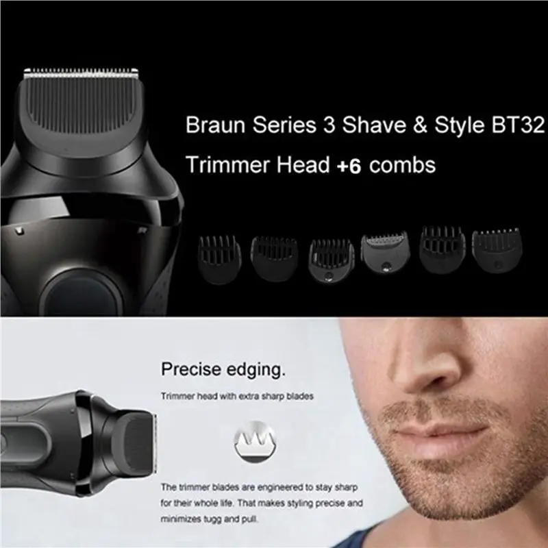 B15C 2X أداة تهذيب اللحية مرفق لسلسلة براون 3 BT32 شفرات الحلاقة الكهربائية 1/2/3/5/7/9 مللي متر استبدال ماكينة حلاقة دليل أمشاط