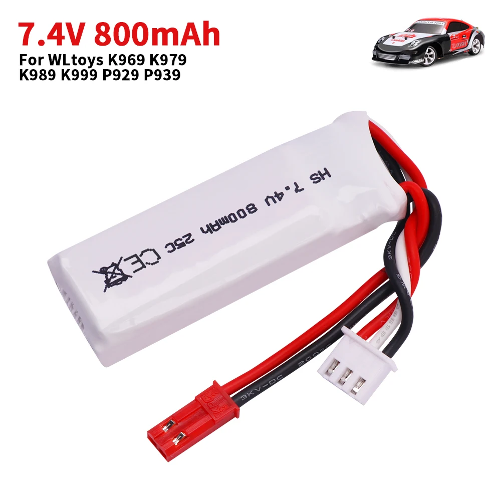 ترقية 7.4 فولت 800 مللي أمبير 2S بطارية ليبو ل WLtoys K979 K969 K989 K999 P929 قطع غيار السيارات التحكم عن بعد لبطارية سيارات صغيرة q 1/28 RC