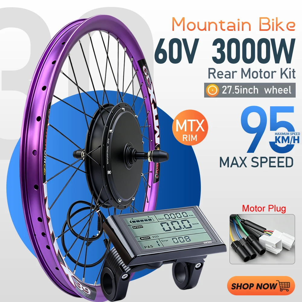 Ebike Conversion Kit 72V 3000W - MTX 60V 3000W Electric Bicycle Conversion