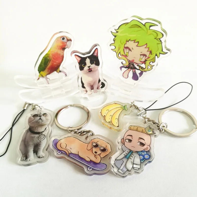 Custom Funny Rocking Stand Acrylic Cute Pet Star Anime Figures Standee Cartoon Cosplay Standing For Car Desk Decor Accessories