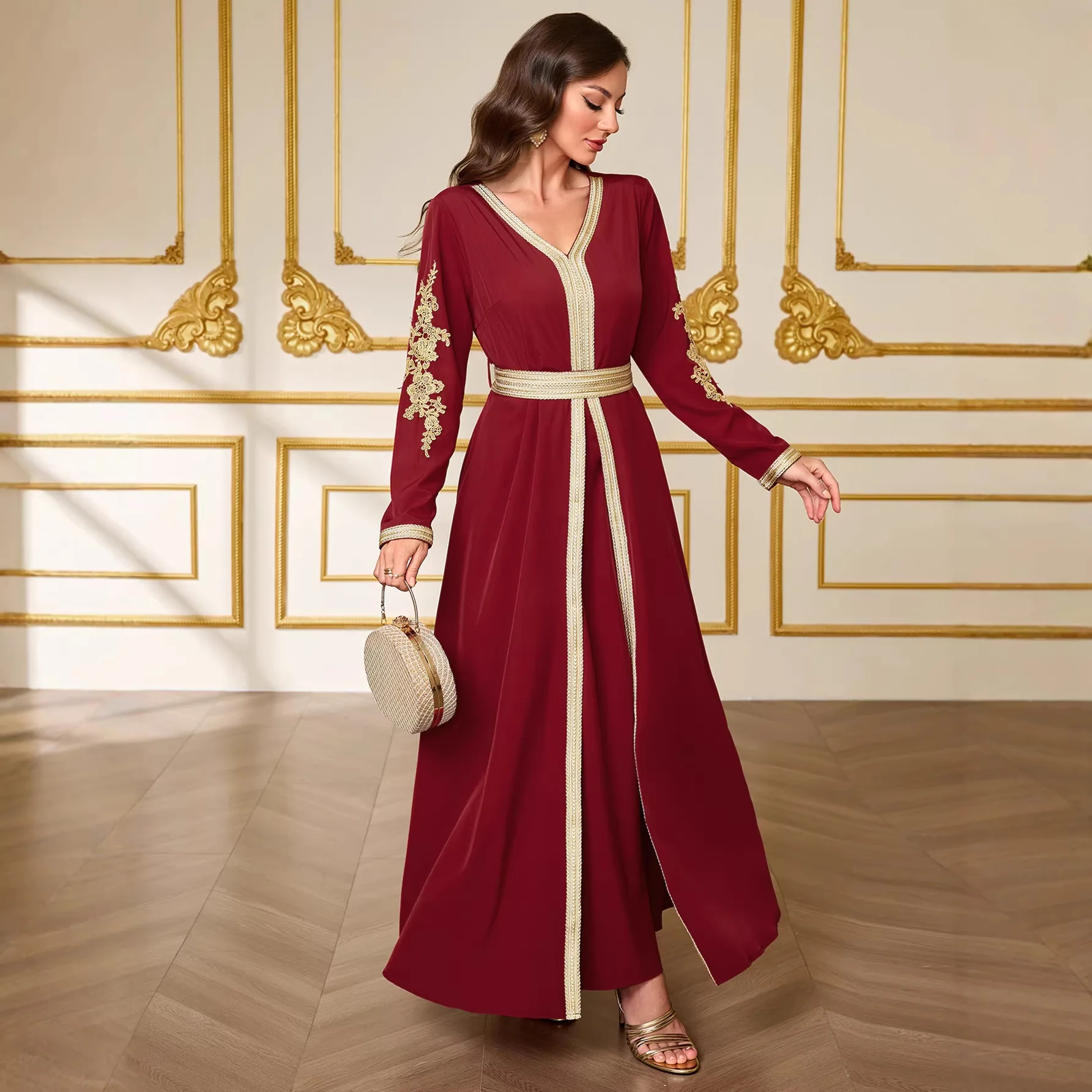 

Праздничное платье-абайя для женщин, мусульманское платье для Рамадана, джалабия с поясом, марокканские абайи, дубайские исламские арабские длинные платья, кафтан