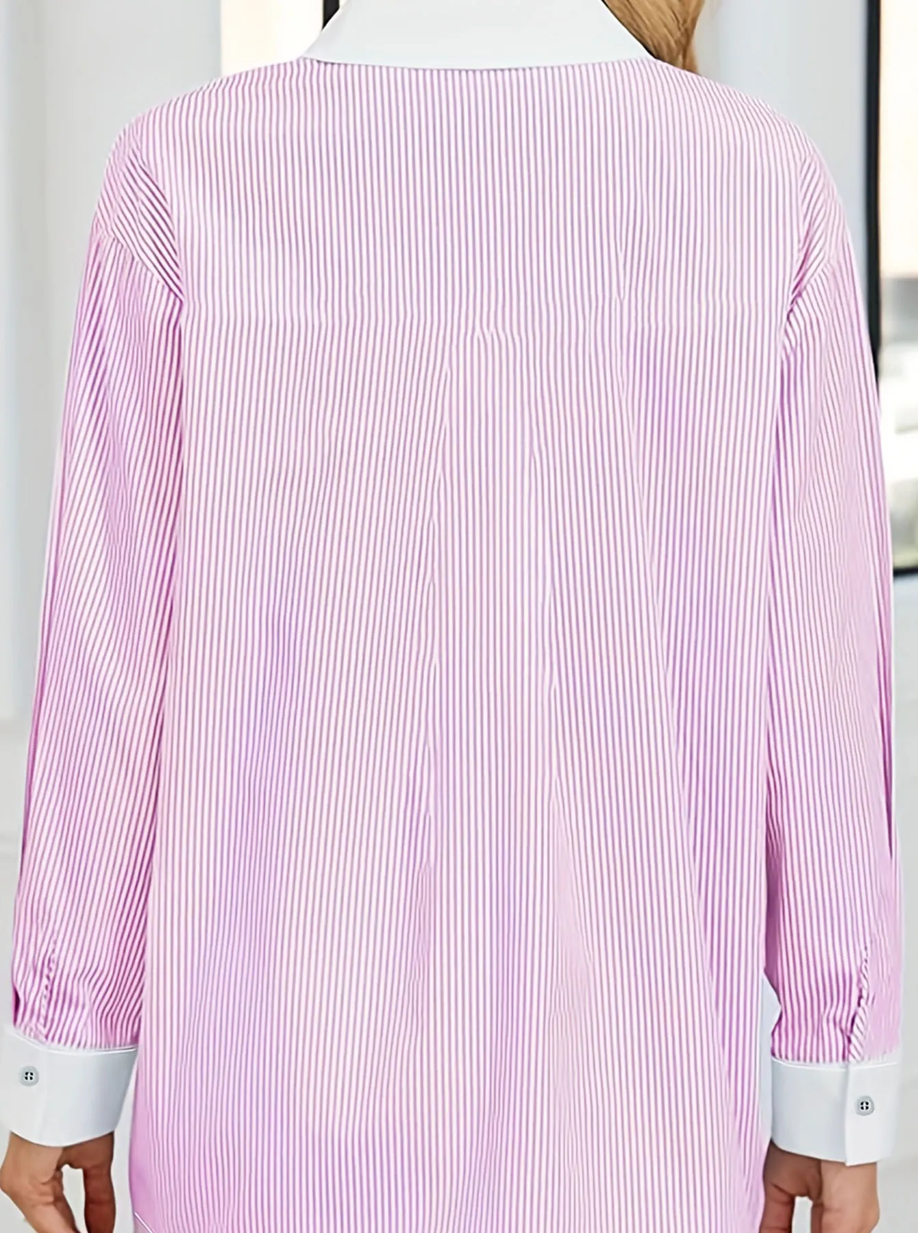 Camisa rosa de talla grande para mujer, camisa elegante y elegante de verano, camisa informal a la moda para mujer, rosa