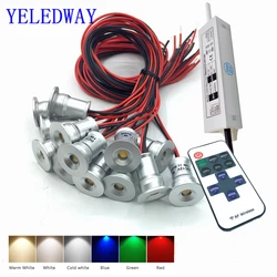 IP65 Mini Downlight LED 12V reflektor DIY z pilotem możliwość przyciemniania kuchnia światło szafkowe 1W wpuszczane oświetlenie sufitowe