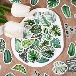 46 Pcs Green Leaves Scrapbook Stickers DIY Decoration Stickers For Journaling Notebooks Cards Envelopes Laptop decoration