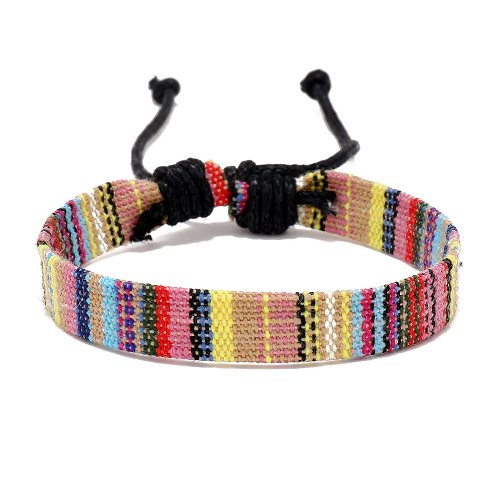12-teiliges Set bunter Nepal-Armbänder für Damen, ethnische Stoffarmbänder, geflochtene Seilarmbänder, Herrenarmbänder, Boho-Sommer-Schmuckaccessoires – Detail 8