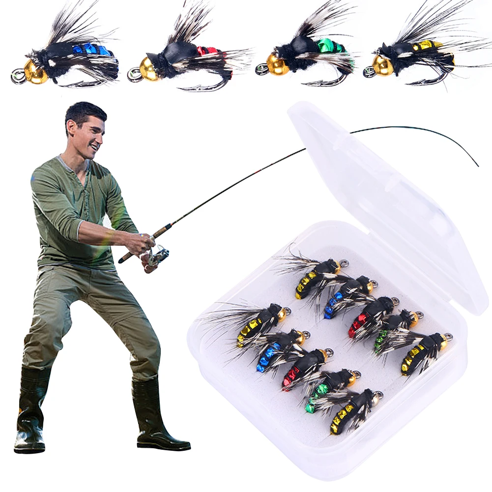 5/10Pcs Fly Insects Lures Fly Fishing Lures Fly Bait Hooks Imitation Insects Fly Bait Bionic Fly Bait for Trout Bass Salmon