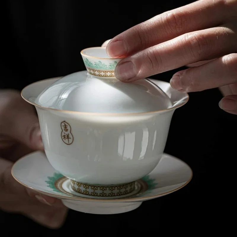 

200ml Hand Painted Gaiwan Porcelain Tea Set Tea Cup Bowl Kung Fu Tea Ceremony
