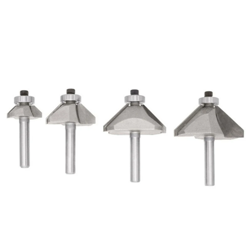 4 Cái 45 Độ Chamfer Bevel Router Bit Chamfer Router Bit với Shank Dropship