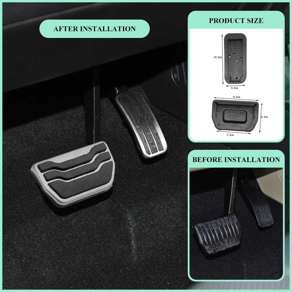 Car Pedal Cover for Ford Mondeo 2015-2022 Fusion 2013-2022 Edge 2015-2022 Fuel Brake Pedals Pad AT Cover Assessoires