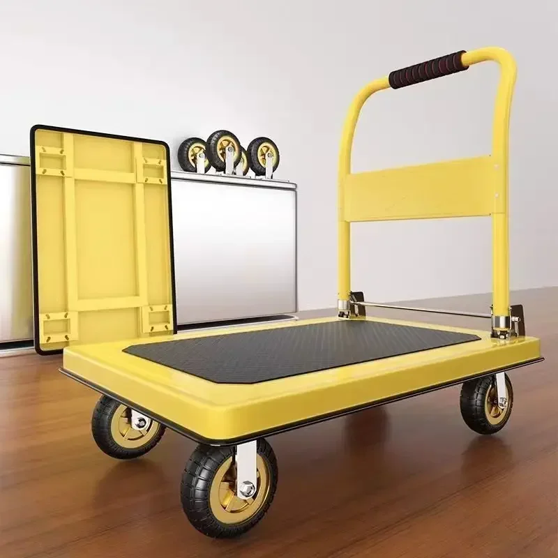 Multi-functional Color steel plate trolley Pull goods trolley Pallet flatcar Portable folding silent