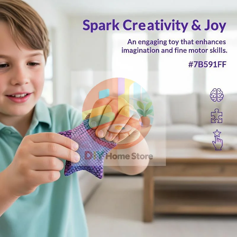 3D Printed Articulated Starfish Stress Relief Toy Smooth Flexible Sensory Fidget Toy for Kids Birthday Surprise Gifts