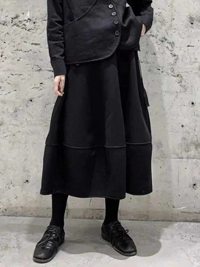 

Осень-зима Thiened Юбка-трапеция Bla Цветочный бутон Высокая талия Утягивающая миди Dr k Sle Ретро Повседневная Другие мате...