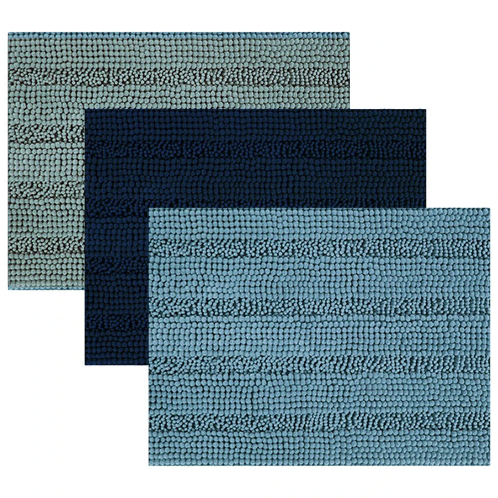 

Стильный и удобный нескользящий впитывающий коврик для ванной комнаты, простой в установке напольный коврик для ванной комнаты, бирюзовый 43*61