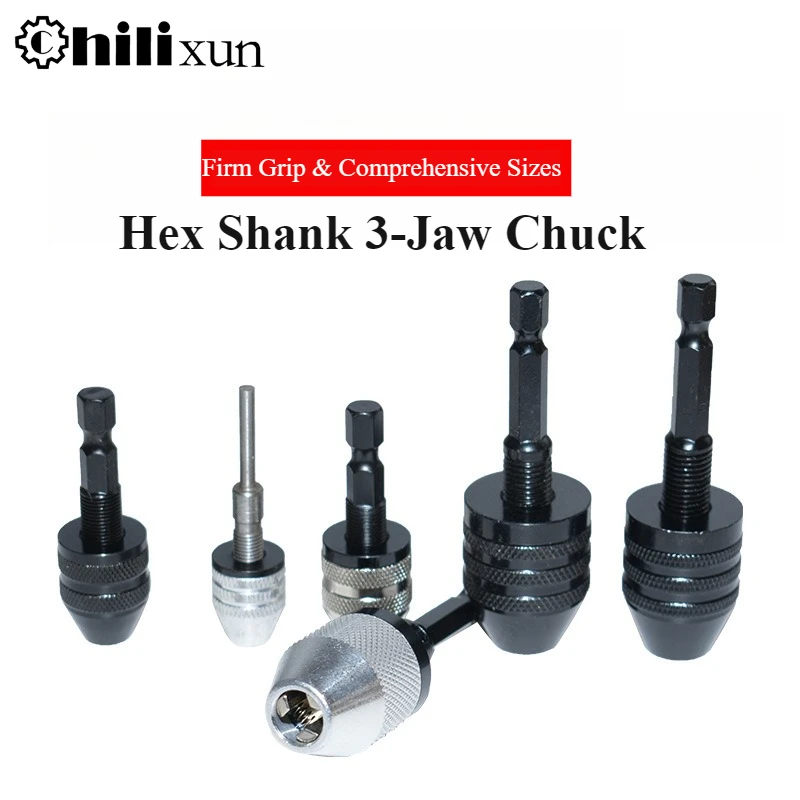 

HILIXUN Drill Chuck Keyless Impact Driver Adaptor Screwdriver Head Micro Motor Clamping Hex Shank Mini Chucks Fixture