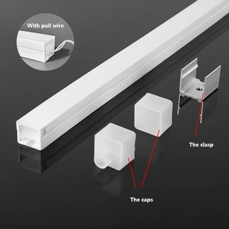 Imagem -02 - Led Flexível Neon Corda Tubo Silicone Difusor Canal Recesso ao ar Livre Impermeável Fita Linear Strip Light Ws2811 Ws2812b Ip67